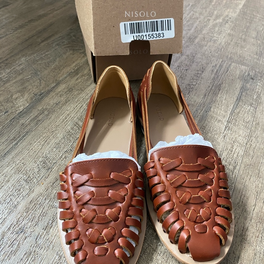 Nisolo Brandy Haurache Leather Flats